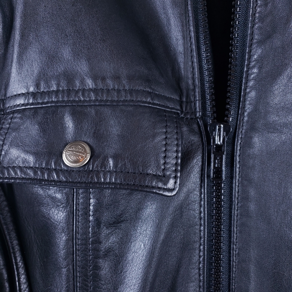 HARLEY-DAVIDSON Women's Motorcycle Leather - Black Jacket - Size Small - Picture 7 of 16
